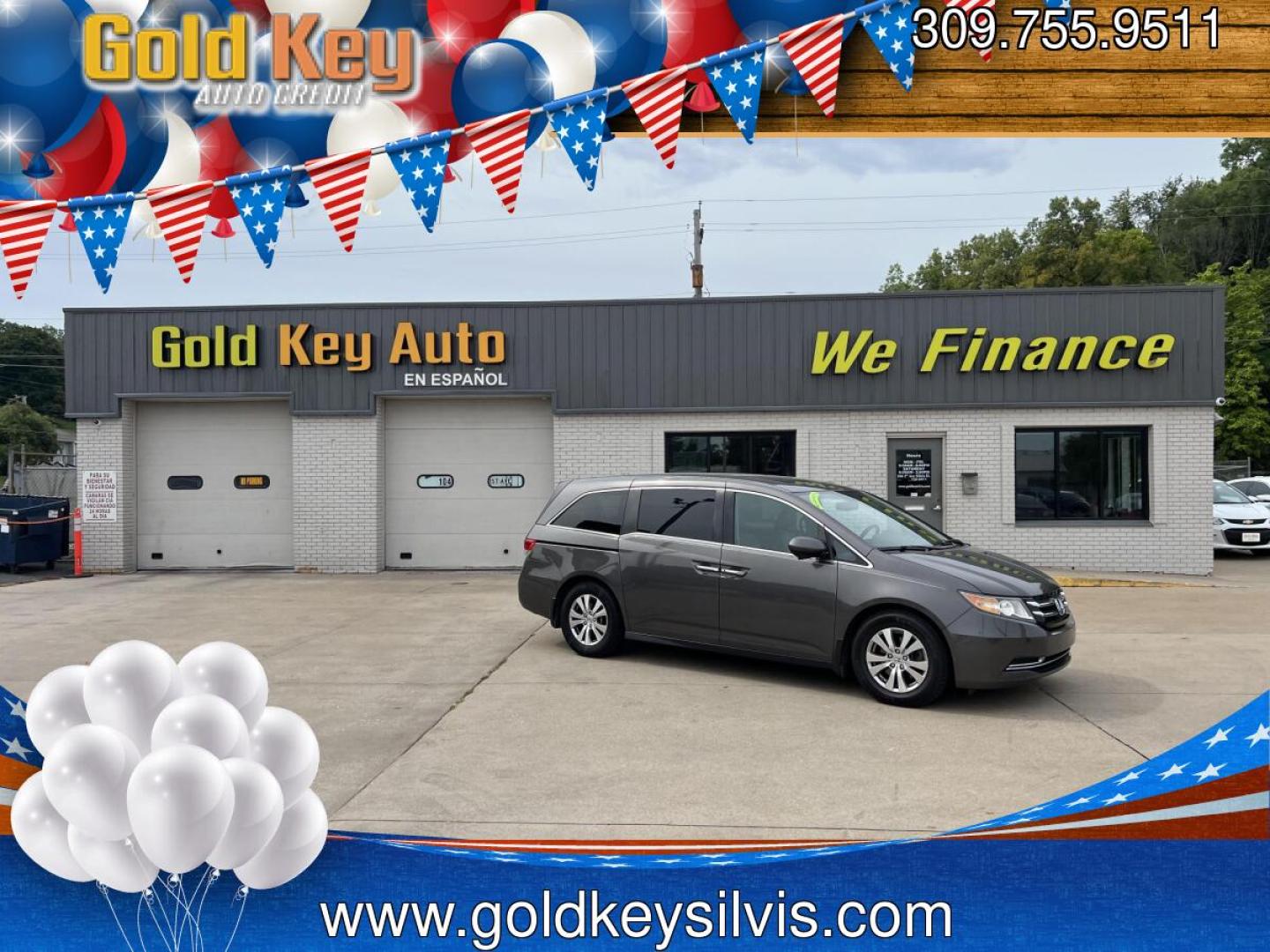 2016 Lunar Silver Metallic /Gray, Leather Honda Odyssey EX-L (5FNRL5H61GB) with an 3.5L V6 SOHC 24V engine, 6A transmission, located at 104 1st Avenue, Silvis, IL, 61282, (309) 755-9511, 41.515156, -90.425377 - Photo#0