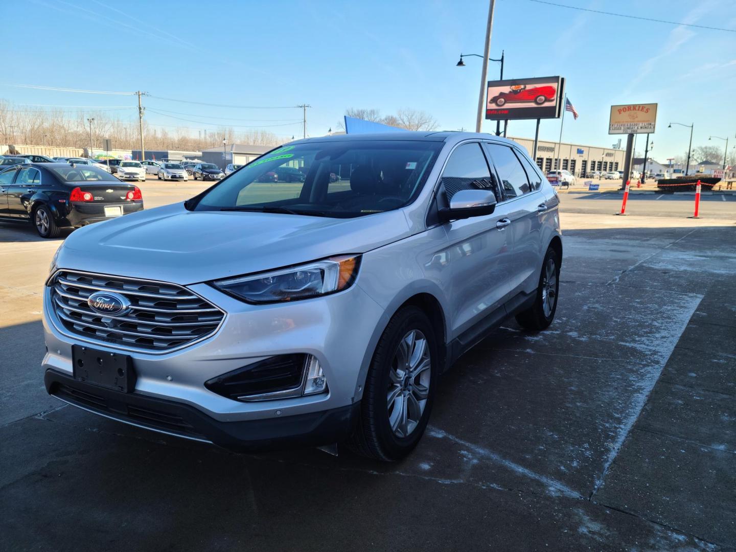 2019 Silver Ford Edge Titanium AWD (2FMPK4K91KB) with an 2.0L L4 DOHC 16V engine, 6A transmission, located at 104 1st Avenue, Silvis, IL, 61282, (309) 755-9511, 41.515156, -90.425377 - Photo#1