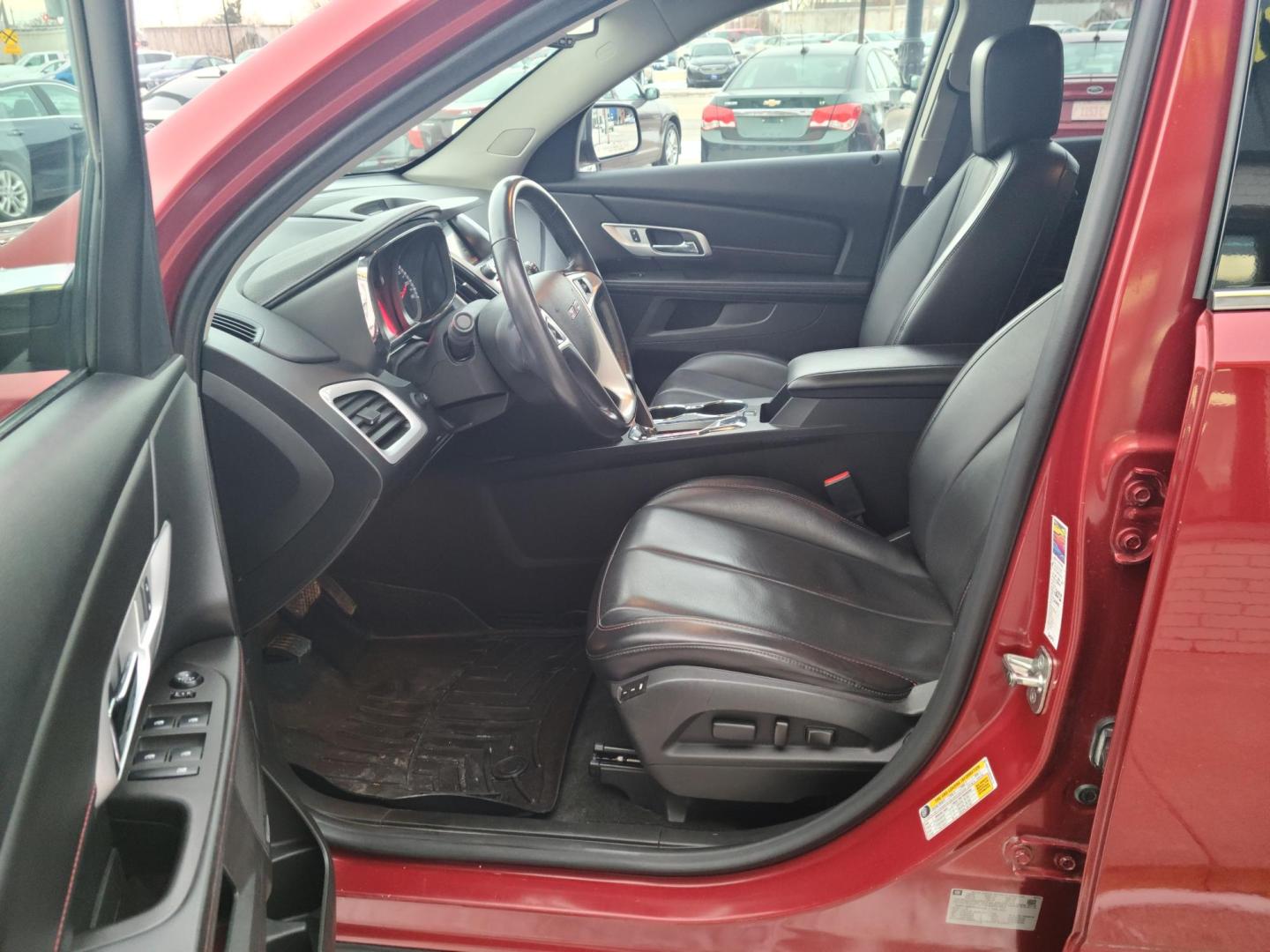 2015 Ruby Red Metallic Tinted Clearcoat /Black GMC Terrain SLT2 AWD (2GKFLYE33F6) with an 3.6L V6 DOHC 24V engine, 6-Speed Automatic transmission, located at 104 1st Avenue, Silvis, IL, 61282, (309) 755-9511, 41.515156, -90.425377 - Photo#4